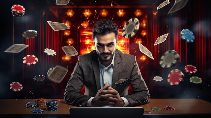 Suasana kasino virtual dengan berbagai permainan slot dan live dealer
